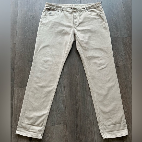 BRUNELLO CUCINELLI Tapered Garment-Dyed Stretch-Cotton Trousers - Picture 2 of 8